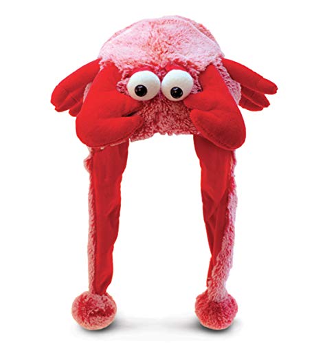 Puzzled 15" Soft Red Lobster Plush Hat Cozy Party Costume Head Accessories, Lobster Claws Crawfish Stuffed Animal, Funny