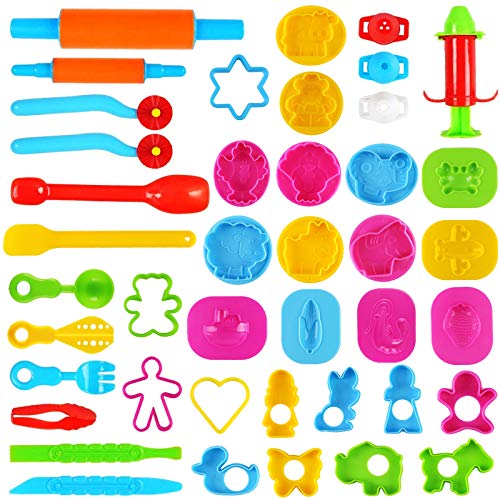 3 otters Clay Dough Tools Kit, 39 PCS Clay Tools for Kids Play Doh  Accessories Dough Tools Kit with Models and Molds
