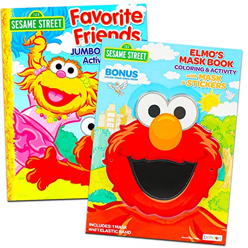 Sesame Street Coloring Book Set (2 Books - Elmo and Cookie Monster)
