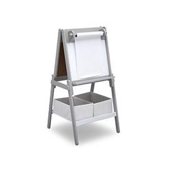 Delta Children Mysize Kids Double-Sided Storage Easel -Ideal For Arts & Crafts, Drawing, Homeschooling And More, Grey