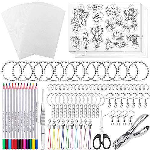 shynek Shynek 205 Pieces Shrinky Art Kit for Shrinky Dink, Include 20 PCS Shrinky Art Paper and
