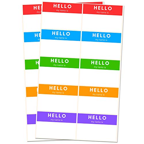TownStix 250 Pack, Hello My Name is, Labels Stickers Sheets ...