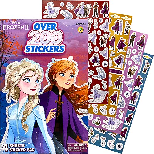 Granshop Disney Frozen 2 Elsa and Anna Sticker Book Over 200+ - Perfect for Gifts, Party Favor, Goodies, Reward, Scrapbooking,