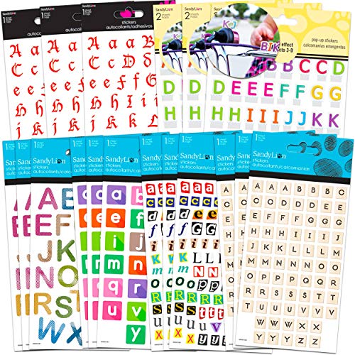 Alphabet Stickers Typewriter Letter Stickers Set Bundle 18 Pack