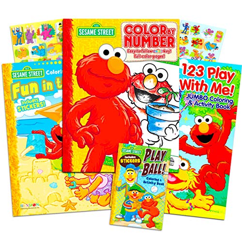 Bendon Publishing Sesame Street Coloring Book Super Set ~ Bundle Includes 3 Jumbo Books - 335+ Pages Total Featuring Elmo, Cookie Monster, Big