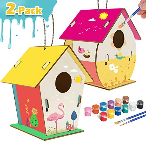 Gooidea Kids Crafts Wood Arts and Crafts for Kids Ages 8-12 DIY Bird House  Kit for Children to Build and Paint Reinforced Design 