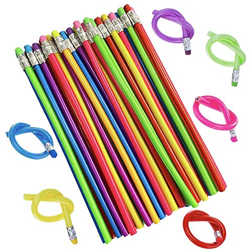 OJYUDD 42 PCS Magic Bendable Pencils,Colorful Flexible Soft Pencils with  Erasers for Kids Gifts