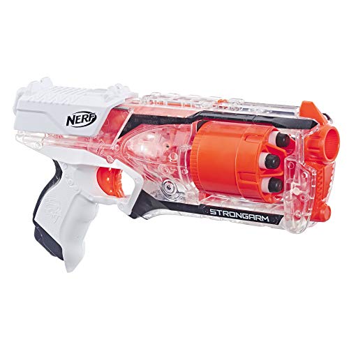 Nerf Strongarm Nerf N-Strike Elite Toy Blaster with Rotating Barrel, Slam Fire, and 6 Official Nerf Elite Darts for Kids, Teens,