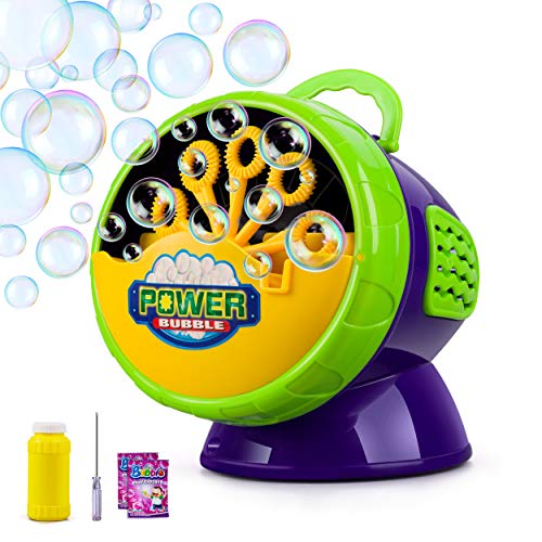 Juboury Bubble Machine, Automatic Bubble Blower for Kids, Bubble Maker 2200+ Per Minute Bubble Machine for Parties, Weddings,