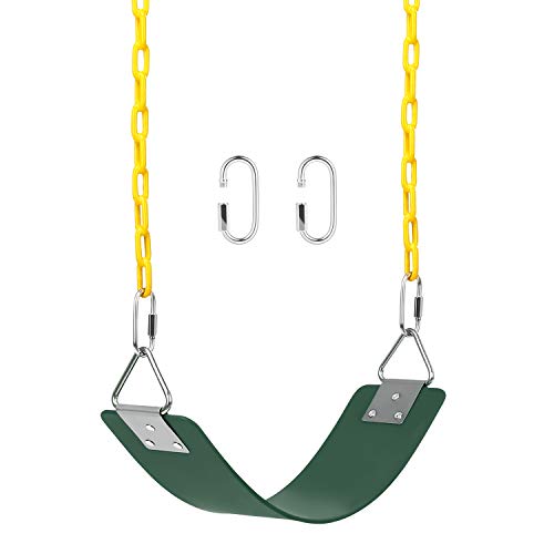 AGPTEK Swing Set, Swing Seat with 66 Inch Anti-Rust Chains Thermoplastic Coated, Support 660lb, Swing Seat Cushion