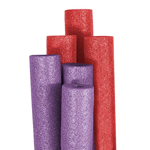 Pool Mate Premium Extra-Large Swimming Pool Noodles, Purple and Red 6-Pack