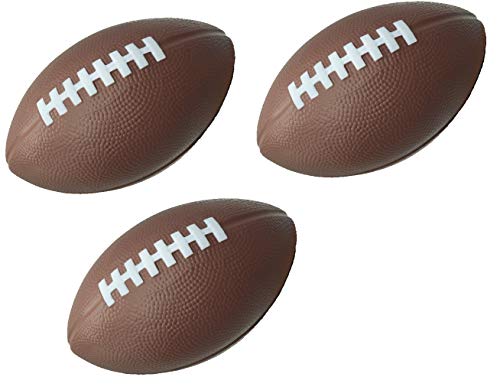 LMC Products Foam Football - 7.25â€ Kids Football - Small Footballs for Kids â€“Mini Football 3 Pack (Brown)
