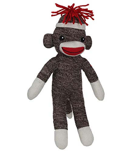 PLUSHLAND Plushland Adorable Sock Monkey 8 Inches Tall - Soft Realistic Plush  Knitted Stuffed Animal Toy Gift - for Kids, Babies,
