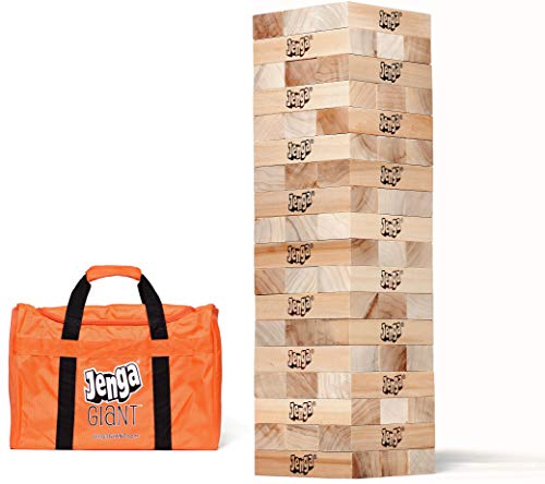 Jenga Giant JS7 (Stacks to Over 5 feet) Precision-Crafted, Premium Hardwood Game with Heavy-Duty Carry Bag (Authentic Jenga