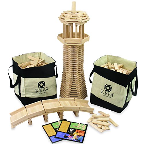 MindWare KEVA Maple 800 Planks - Free-Form 3D Building for Kids - Create Your own Architecture Designs with Wood Blocks
