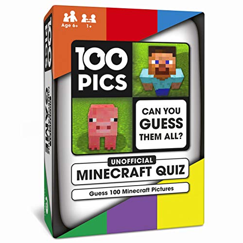 100 PICS Unofficial and Independent Minecraft Guide - Travel Card Game | Pocket Puzzles for Kids and Adults
