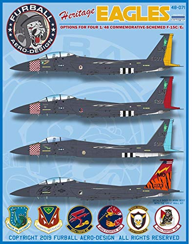 Furball Aero Design FUR48071 1:48 Furball Aero Design F-15C Eagle F-15E Strike Eagle 'Heritage Eagles' [WATERSLIDE Decal Sheet]