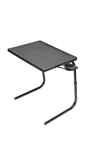 Table-Mate Table Mate II Folding TV Tray Table and Cup Holder with 6 Height and 3 Angle Adjustments the Original TV Tray (Black)