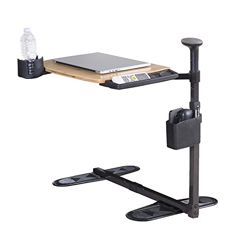 Signature Life Independence Tray Table, Bamboo Swivel TV Tray, Adjustable Laptop Table with Ergonomic Stand Assist Safety