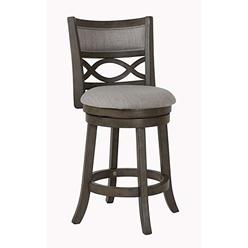 New Classic Furniture New Classic Manchester Swivel Counter Stool, Antique Grey, 24-Inch