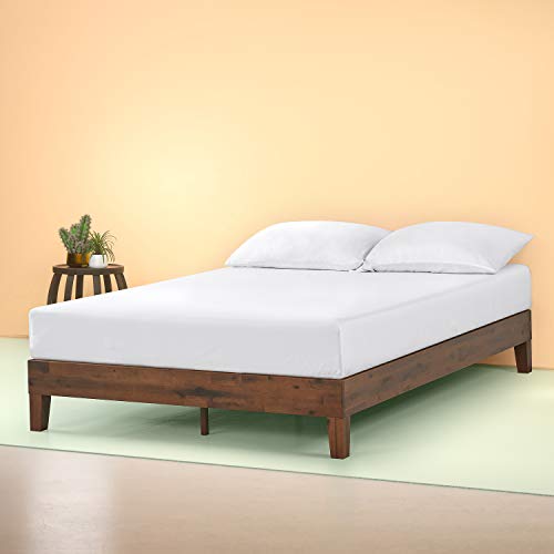 Zinus Marissa 12 Inch Deluxe Wood Platform Bed / No Box Spring Needed / Wood Slat Support / Antique Espresso Finish, Queen
