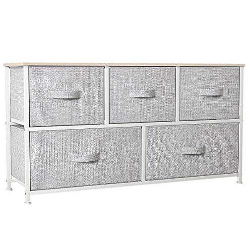 YITAHOME Wide Dresser with 5 Drawers - Fabric Storage Tower, Organizer Unit for Bedroom, Living Room, Hallway, Closets &