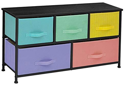 Sorbus Dresser with 5 Drawers - Furniture Storage Chest for Kidâ€™s, Teens, Bedroom, Nursery, Playroom, Clothes, Toys - Steel