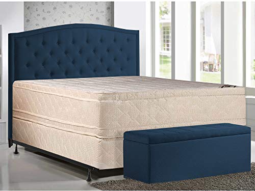Mattress Comfort Firm Double sided Innerspring Foam Encased Eurotop Pillowtop Mattress And 4" Wood Split Low Profile Box