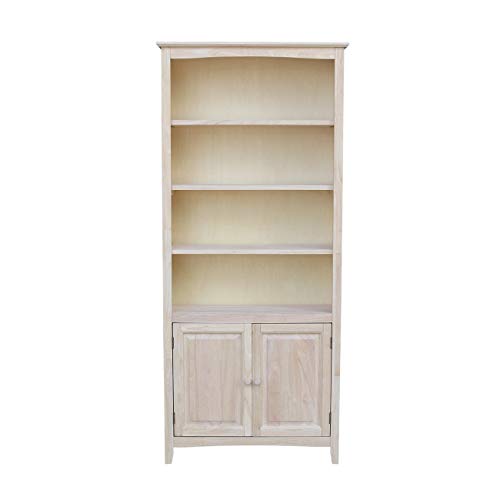 International Concepts Shaker Bookcase-72 H Bookcase, Unfinished