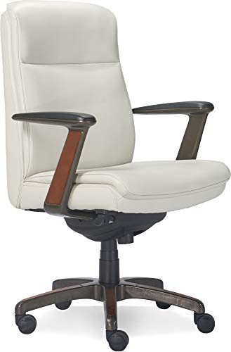 La-Z-Boy Dawson Modern Executive Office, Adjustable High Back Ergonomic Computer Chair with Lumbar Support, White Bonded