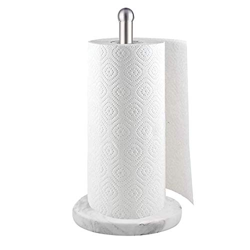 Noonext Heavy Marble Base Paper Towel Holder, Paper Towel Holder Countertop for Kitchen, Heavy Base, Double Fastening Paper Towel
