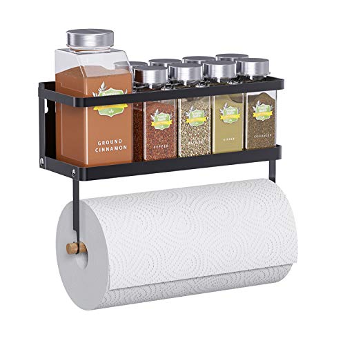 Thipoten Magnetic Spice Rack, THIPOTEN 2-in-1 Foldable Strong Magnetic  Shelf with Paper Towel Holder, Perfect Space Saver for Small