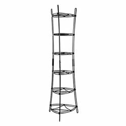 lodge 6-tier, kitchen and pantry cast iron cookware storage organizing tower, steel construction, matte black , 32.67" x 20.1