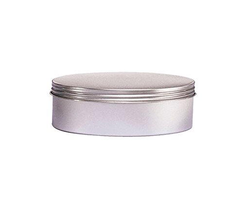 Perfume Studio Set of Food Grade Airtight Tin Containers with Screw Top Lids - 4 Oz, Flat & Round Tin Can Containers with a Thread Cap Tight