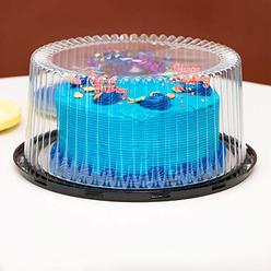 HouzzKingz USA 10-11" Plastic Disposable Cake Containers Carriers with Dome Lids and Cake Boards | 5 Round Cake Carriers for Transport |