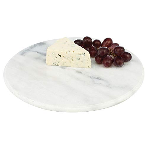 mDesign Serving Board â€” Round Cheese Board for Serving in Kitchens, Living Rooms and More â€” Marble Serving Plate for
