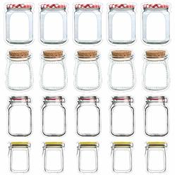 HHMM 20 PACK Mason Jar Zipper Bags Food Storage Snack Zipper Bags Reusable Airtight Seal Food Storage Bags