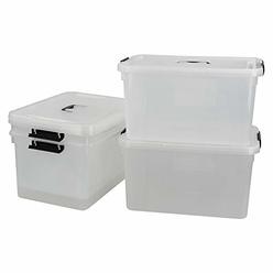 DynkoNA 4 Clear Storage Container with Lid, 17.5 Quart Container Storage Box Bin