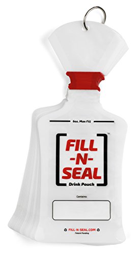 fill-n-seal (25) 6oz Liquid Heat Sealed Pouches by Fill-N-Seal, No Funnel Needed, TSA Approved, 100% Flexible, and BPA Free!