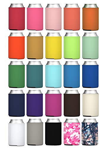 G7 Power TahoeBay 25 Blank Beer Can Coolers, Plain Bulk Collapsible Soda Cover Coolies, DIY Personalized Sublimation Sleeves for