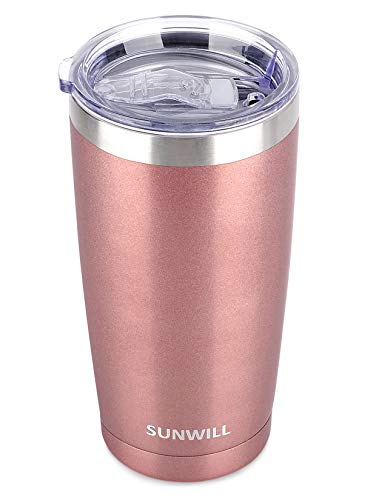SUNWILL 20oz Tumbler with Lid, Stainless Steel Vacuum Insulated Double Wall Travel Tumbler, Durable Insulated Coffee Mug,