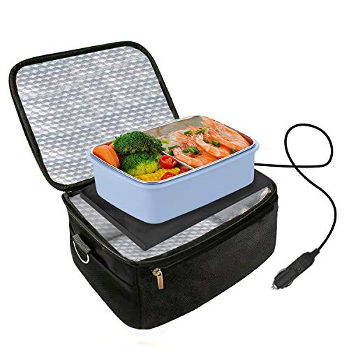 Talc Car Food Warmer Portable 12V Personal Oven for Car Heat Lunch Box with Adjustable/Detachable shoulder strap, Using for