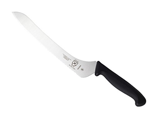 Mercer Culinary Millennia 9-Inch Offset Wavy Edge Bread Knife, Black
