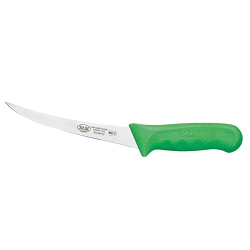 Winco KWP-60G StÃ¤l Stamped Cutlery Boning Knife 6" Flexible Stainless Steel Blade, Green Plastic Handle