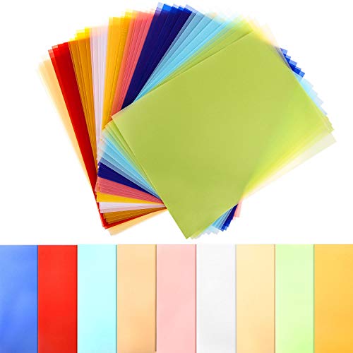 Colored Vellum Paper 8.5 x 11, Cridoz 45 Sheets 9 Colors