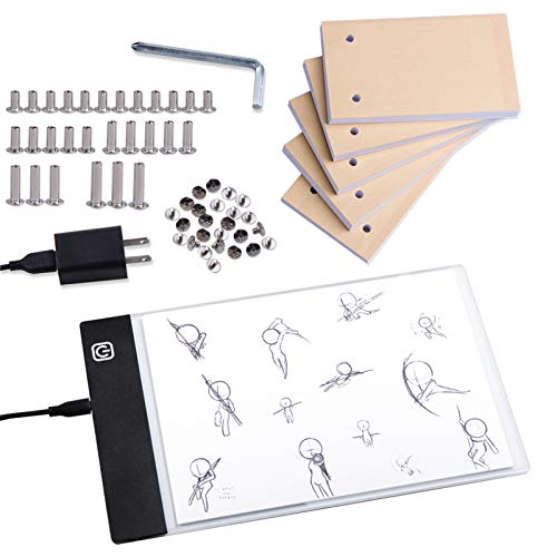 Neeho A5 Flip Book Kit with Light Pad, LED Lightbox for Drawing and Tracing  with 300