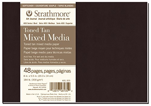 Strathmore 481-305 Softcover Mixed Media Art Journal, 8"x5.5", Toned Tan