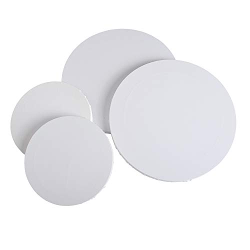 IVON Round Canvas, 4pcs Professional Stretched Circle Canvas Board for  Painting, Acrylic Pouring - 12'' & 8