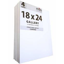 milo Pro Stretched Artist Canvas | 18x24 inches | Pack of 4 | 1.5 inch Gallery Profile
