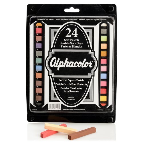 Quartet Alphacolor Soft Pastels, Multi-Cultural Portrait Pastels for Skin Tones, 24 Pastels per Set (102008), Multi-Colored